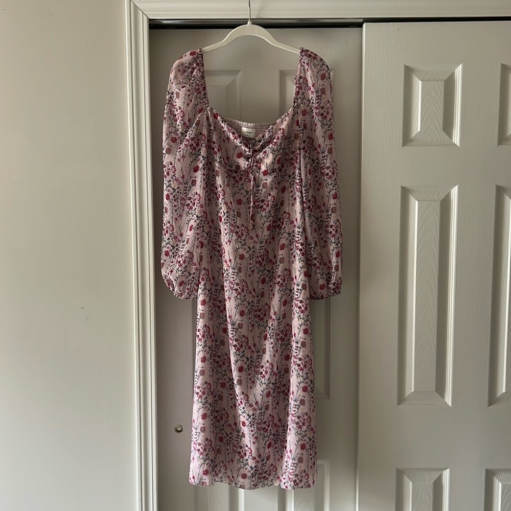 Aritzia NWOT Size 10 Midi Floral Chiffon Dress